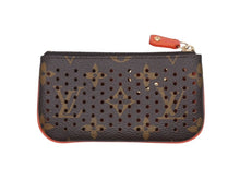 画像をギャラリービューアに読み込む, LOUIS VUITTON ルイヴィトン ポシェット クレ コインケース 小銭入れ M95222 モノグラム ペルフォ PVC レザー オレンジ 美品 中古 4b007174