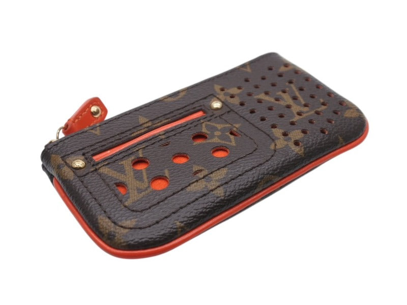 LOUIS VUITTON ルイヴィトン ポシェット クレ コインケース 小銭入れ M95222 モノグラム ペルフォ PVC レザー オレンジ 美品 中古 4b007174