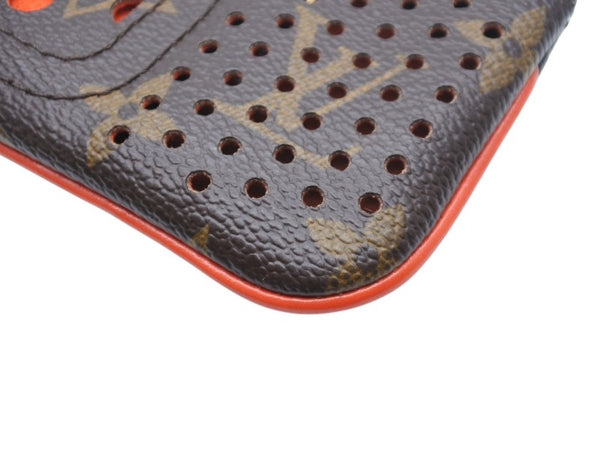 LOUIS VUITTON ルイヴィトン ポシェット クレ コインケース 小銭入れ M95222 モノグラム ペルフォ PVC レザー オレンジ 美品 中古 4b007174