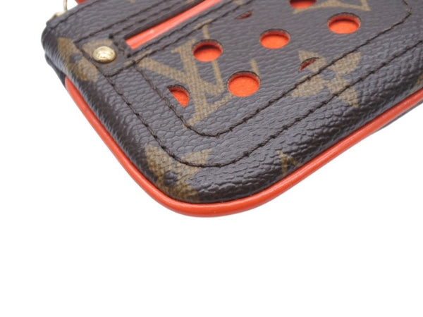 LOUIS VUITTON ルイヴィトン ポシェット クレ コインケース 小銭入れ M95222 モノグラム ペルフォ PVC レザー オレンジ 美品 中古 4b007174
