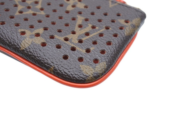 LOUIS VUITTON ルイヴィトン ポシェット クレ コインケース 小銭入れ M95222 モノグラム ペルフォ PVC レザー オレンジ 美品 中古 4b007174