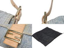 画像をギャラリービューアに読み込む, FENDI フェンディ ハンドバッグ ワンショルダーバッグ マンマバケット デニムキャンバス ズッカ ゴールド金具 美品 中古 4b007175