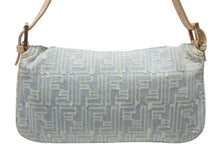 画像をギャラリービューアに読み込む, FENDI フェンディ ハンドバッグ ワンショルダーバッグ マンマバケット デニムキャンバス ズッカ ゴールド金具 美品 中古 4b007175