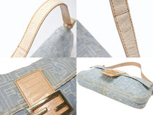 画像をギャラリービューアに読み込む, FENDI フェンディ ハンドバッグ ワンショルダーバッグ マンマバケット デニムキャンバス ズッカ ゴールド金具 美品 中古 4b007175