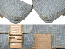 画像をギャラリービューアに読み込む, FENDI フェンディ ハンドバッグ ワンショルダーバッグ マンマバケット デニムキャンバス ズッカ ゴールド金具 美品 中古 4b007175