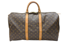 画像をギャラリービューアに読み込む, LOUIS VUITTON ルイヴィトン キーポル50 ボストンバッグ M41426 モノグラムキャンバス ブラウン ゴールド金具 美品 中古 4b007176