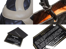 画像をギャラリービューアに読み込む, CHANEL シャネル カンボンライン ラージトートバッグ 9番台 A25169 ココマーク ラムスキン ブラウン ベージュ シルバー金具 美品 中古 4b007184