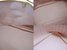 画像をギャラリービューアに読み込む, 極美品 LOUIS VUITTON 新型 ルイヴィトン ネヴァーフルMM ローズバレリーヌ ハンドバッグ N40603 ダミエアズールキャンバス ホワイト 中古 4b007187