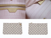 画像をギャラリービューアに読み込む, 極美品 LOUIS VUITTON 新型 ルイヴィトン ネヴァーフルMM ローズバレリーヌ ハンドバッグ N40603 ダミエアズールキャンバス ホワイト 中古 4b007187
