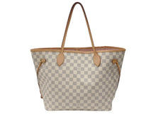 画像をギャラリービューアに読み込む, 極美品 LOUIS VUITTON 新型 ルイヴィトン ネヴァーフルMM ローズバレリーヌ ハンドバッグ N40603 ダミエアズールキャンバス ホワイト 中古 4b007187