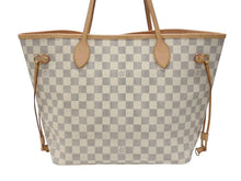 画像をギャラリービューアに読み込む, 極美品 LOUIS VUITTON 新型 ルイヴィトン ネヴァーフルMM ローズバレリーヌ ハンドバッグ N40603 ダミエアズールキャンバス ホワイト 中古 4b007187