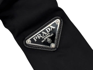 極美品 PRADA プラダ ネクタイ ナイロン トライアングル ロゴ ブラック