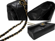 画像をギャラリービューアに読み込む, CHANEL シャネル マトラッセ25 Wフラップ Wチェーンショルダーバッグ 5番台 A1112 ラムスキン ブラック シルバー金具 美品 中古 4b007192