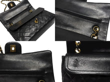 画像をギャラリービューアに読み込む, CHANEL シャネル マトラッセ25 Wフラップ Wチェーンショルダーバッグ 5番台 A1112 ラムスキン ブラック シルバー金具 美品 中古 4b007192