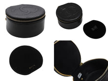 画像をギャラリービューアに読み込む, 極美品 CHANEL シャネル ココマーク ジュエリーケース アクセサリーポーチ 2番台 キャビアスキン ブラック ゴールド金具 中古 4b007193