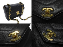 画像をギャラリービューアに読み込む, 極美品 CHANEL シャネル Vステッチ チェーンショルダーバッグ 3番台 AO1115 キャビアスキン ココマーク ブラック ゴールド金具 中古 4b007195