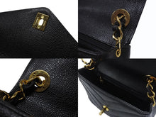 画像をギャラリービューアに読み込む, 極美品 CHANEL シャネル Vステッチ チェーンショルダーバッグ 3番台 AO1115 キャビアスキン ココマーク ブラック ゴールド金具 中古 4b007195