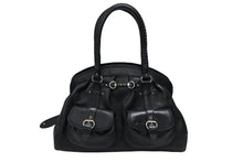 画像をギャラリービューアに読み込む, 極美品 CHRISTIAN DIOR クリスチャンディオール ハンドバッグ 12-BO-0037 イタリア製 レザー ブラック シルバー金具 中古 4b007197