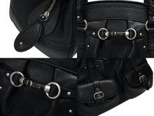 画像をギャラリービューアに読み込む, 極美品 CHRISTIAN DIOR クリスチャンディオール ハンドバッグ 12-BO-0037 イタリア製 レザー ブラック シルバー金具 中古 4b007197