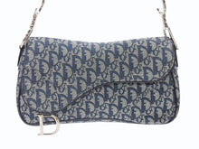 画像をギャラリービューアに読み込む, 極美品 CHRISTIAN DIOR クリスチャンディオール トロッターライン サドルバッグ ワンショルダーバッグ ネイビー シルバー金具 中古 4b007198