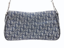 画像をギャラリービューアに読み込む, 極美品 CHRISTIAN DIOR クリスチャンディオール トロッターライン サドルバッグ ワンショルダーバッグ ネイビー シルバー金具 中古 4b007198