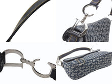 画像をギャラリービューアに読み込む, 極美品 CHRISTIAN DIOR クリスチャンディオール トロッターライン サドルバッグ ワンショルダーバッグ ネイビー シルバー金具 中古 4b007198