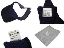 画像をギャラリービューアに読み込む, 新品未使用 CHANEL シャネル スポーツライン サンバイザー ONE SIZE ココマーク メッシュ ネイビー ポリエステル ナイロン 中古 4b007199