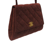 画像をギャラリービューアに読み込む, 極美品 CHANEL シャネル トップハンドル ハンドバッグ 3番台 ベルベット ココマーク ブラウン系 ゴールド金具 中古 4b007200