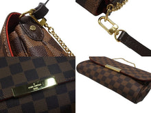 画像をギャラリービューアに読み込む, 新品同様 LOUIS VUITTON ルイヴィトン ショルダーバッグ フェイボリットMM ダミエ N41129 ブラウン ゴールド金具 中古 4b007205