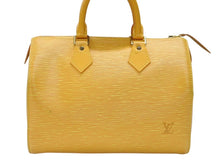 Load image into Gallery viewer, LOUIS VUITTON ルイヴィトン スピーディ25 ハンドバッグ ボストンバッグ M43019 エピレザー イエロー ゴールド金具 美品 中古 4b007207