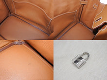 画像をギャラリービューアに読み込む, 極美品 HERMES エルメス バーキン30 ハンドバッグ ヴォーエプソン ゴールド シルバー金具 ☐M刻印 中古 4b007208