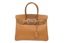 画像をギャラリービューアに読み込む, 極美品 HERMES エルメス バーキン30 ハンドバッグ ヴォーエプソン ゴールド シルバー金具 ☐M刻印 中古 4b007208