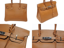 画像をギャラリービューアに読み込む, 極美品 HERMES エルメス バーキン30 ハンドバッグ ヴォーエプソン ゴールド シルバー金具 ☐M刻印 中古 4b007208