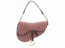 Load image into Gallery viewer, CHRISTIAN DIOR クリスチャンディオール サドルバッグ ガリアーノ期 ハンドバッグ トロッター柄 レザー レッド ゴールド金具 美品 中古 4b007209