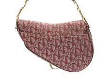 Load image into Gallery viewer, CHRISTIAN DIOR クリスチャンディオール サドルバッグ ガリアーノ期 ハンドバッグ トロッター柄 レザー レッド ゴールド金具 美品 中古 4b007209