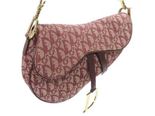 Load image into Gallery viewer, CHRISTIAN DIOR クリスチャンディオール サドルバッグ ガリアーノ期 ハンドバッグ トロッター柄 レザー レッド ゴールド金具 美品 中古 4b007209