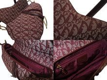 Load image into Gallery viewer, CHRISTIAN DIOR クリスチャンディオール サドルバッグ ガリアーノ期 ハンドバッグ トロッター柄 レザー レッド ゴールド金具 美品 中古 4b007209