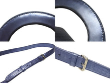 Load image into Gallery viewer, CHRISTIAN DIOR クリスチャンディオール マイクロ レディディオール マイクロカナージュ メタリックブルー シルバー金具 美品 中古 4b007211