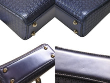 Load image into Gallery viewer, CHRISTIAN DIOR クリスチャンディオール マイクロ レディディオール マイクロカナージュ メタリックブルー シルバー金具 美品 中古 4b007211