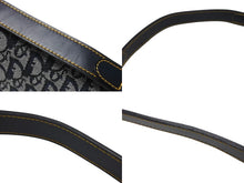 Load image into Gallery viewer, Christian Dior クリスチャンディオール ワンショルダーバッグ サドルバッグ トロッター ガリアーノ期 キャンバス レザー ネイビー 美品 中古 4b007212