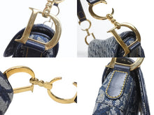 Load image into Gallery viewer, Christian Dior クリスチャンディオール ワンショルダーバッグ サドルバッグ トロッター ガリアーノ期 キャンバス レザー ネイビー 美品 中古 4b007212