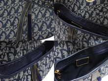 Load image into Gallery viewer, Christian Dior クリスチャンディオール ワンショルダーバッグ サドルバッグ トロッター ガリアーノ期 キャンバス レザー ネイビー 美品 中古 4b007212