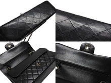 画像をギャラリービューアに読み込む, 極美品 CHANEL シャネル マトラッセ25 Wフラップ Wチェーンショルダーバッグ ココマーク 7番台 ラムスキン ブラック シルバー金具 中古 4b007214
