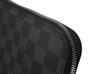 画像をギャラリービューアに読み込む, 極美品 LOUIS VUITTON ルイヴィトン モノグラム エテュイ5 ネクタイケース N41136 ダミエグラフィット ブラック シルバー金具 中古 4b007215