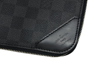 画像をギャラリービューアに読み込む, 極美品 LOUIS VUITTON ルイヴィトン モノグラム エテュイ5 ネクタイケース N41136 ダミエグラフィット ブラック シルバー金具 中古 4b007215