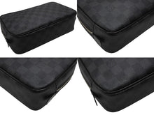 画像をギャラリービューアに読み込む, 極美品 LOUIS VUITTON ルイヴィトン トゥルース トワレ GM クラッチバッグ ダミエ コバルト N40484 シルバー金具 中古 4b007216