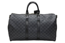 画像をギャラリービューアに読み込む, 極美品 LOUIS VUITTON ルイヴィトン ボストン キーポルバンドリエール45 ダミエグラフィット N41418 ブラック シルバー金具 4b007218