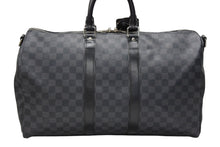 画像をギャラリービューアに読み込む, 極美品 LOUIS VUITTON ルイヴィトン ボストン キーポルバンドリエール45 ダミエグラフィット N41418 ブラック シルバー金具 4b007218