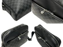 画像をギャラリービューアに読み込む, 極美品 LOUIS VUITTON ルイヴィトン ダミエグラフィット デイトンPM N41408 ショルダーバッグ ブラック シルバー金具 中古 4b007219