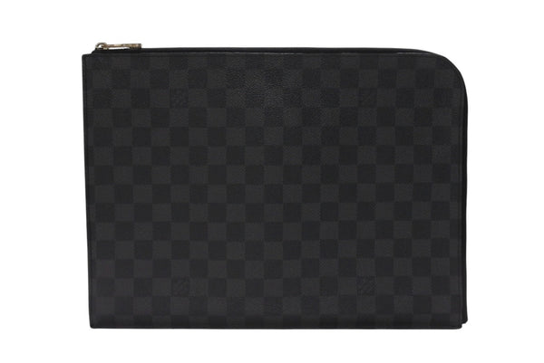 LOUIS VUITTON ルイヴィトン ポシェット ジュール GM ダミエ グラフィット N64437 ブラック グレー シルバー金具 PVC 美品 中古 4b007220
